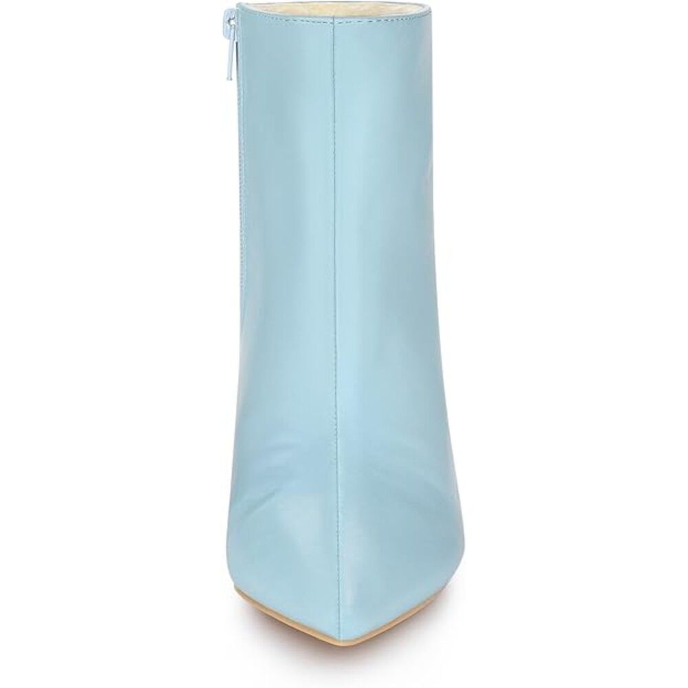Allegra K Sky Blue Clear Heel Wedge Ankle Boots 8 Pointed Toe EUC - Picture 8 of 10